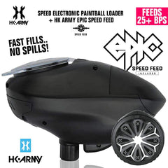 HK Army Speed Electronic Paintball Loader with Epic Speed Feed - 25+ BPS HK Army