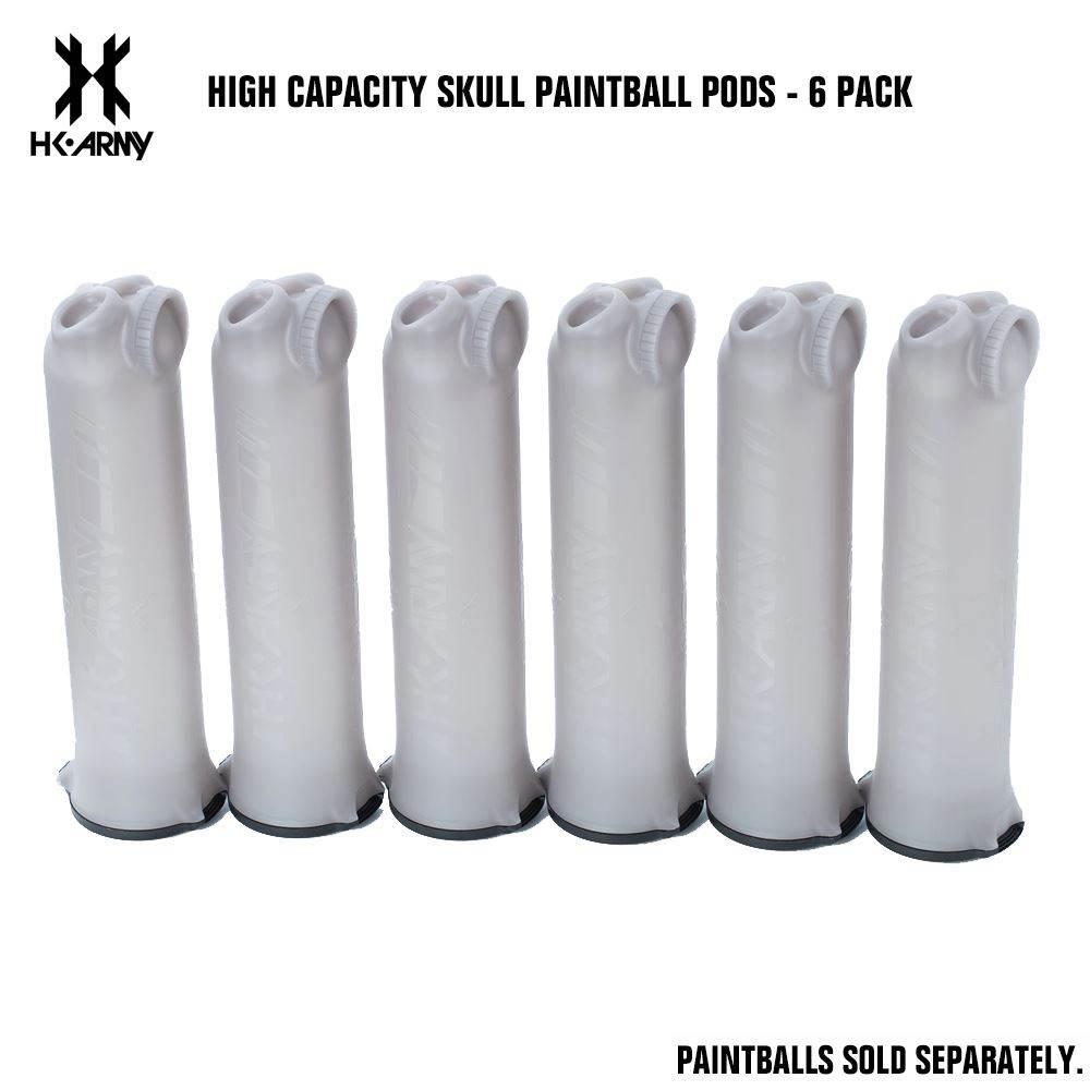 HK Army High Capacity Skull Pods - 6 Pack std config, pod, durable paint storage, for pod packs, studio view