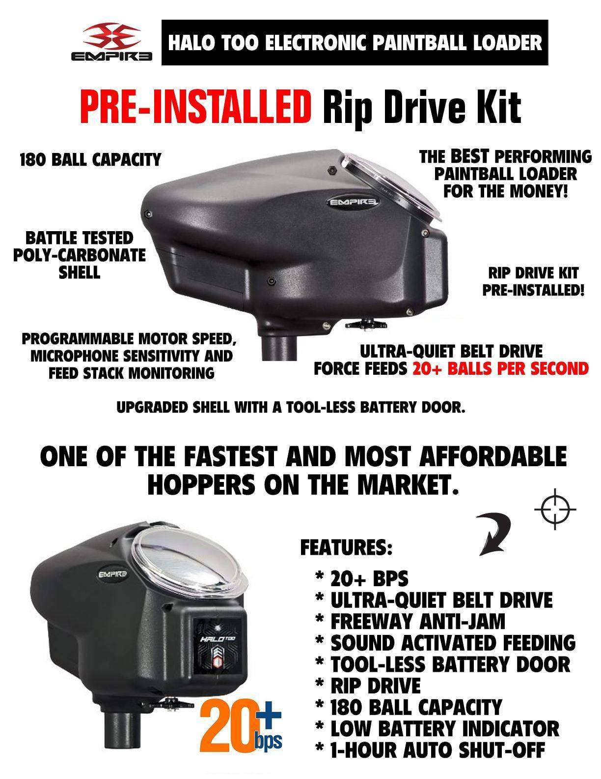 Maddog DYE CZR+ .68 Cal Full Auto Electronic Paintball Gun Marker Elite Starter Package | Thermal Anti-Fog Paintball Mask, HPA Tank, Empire Halo Too Loader, Neck Protector, Pro Harness & Paintball Pods Empire