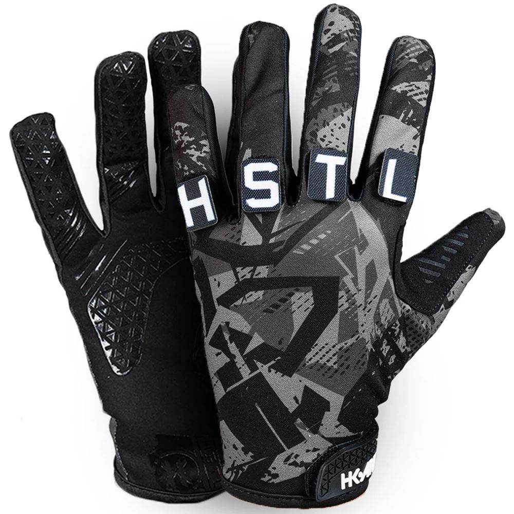 HK Army Freeline Knucklez Gloves in slate with customizable velcro knuckle patches and silicone palm grip for paintball.