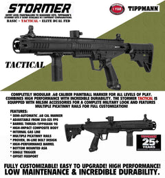 Tippmann Stormer Tactical Semi-Automatic .68 Caliber Paintball Gun Marker - Black - 14912 Tippmann