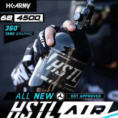 HK Army HSTL 68/4500 Carbon Fiber HPA Compressed Air Paintball Tank System - Standard Reg - Black HK Army