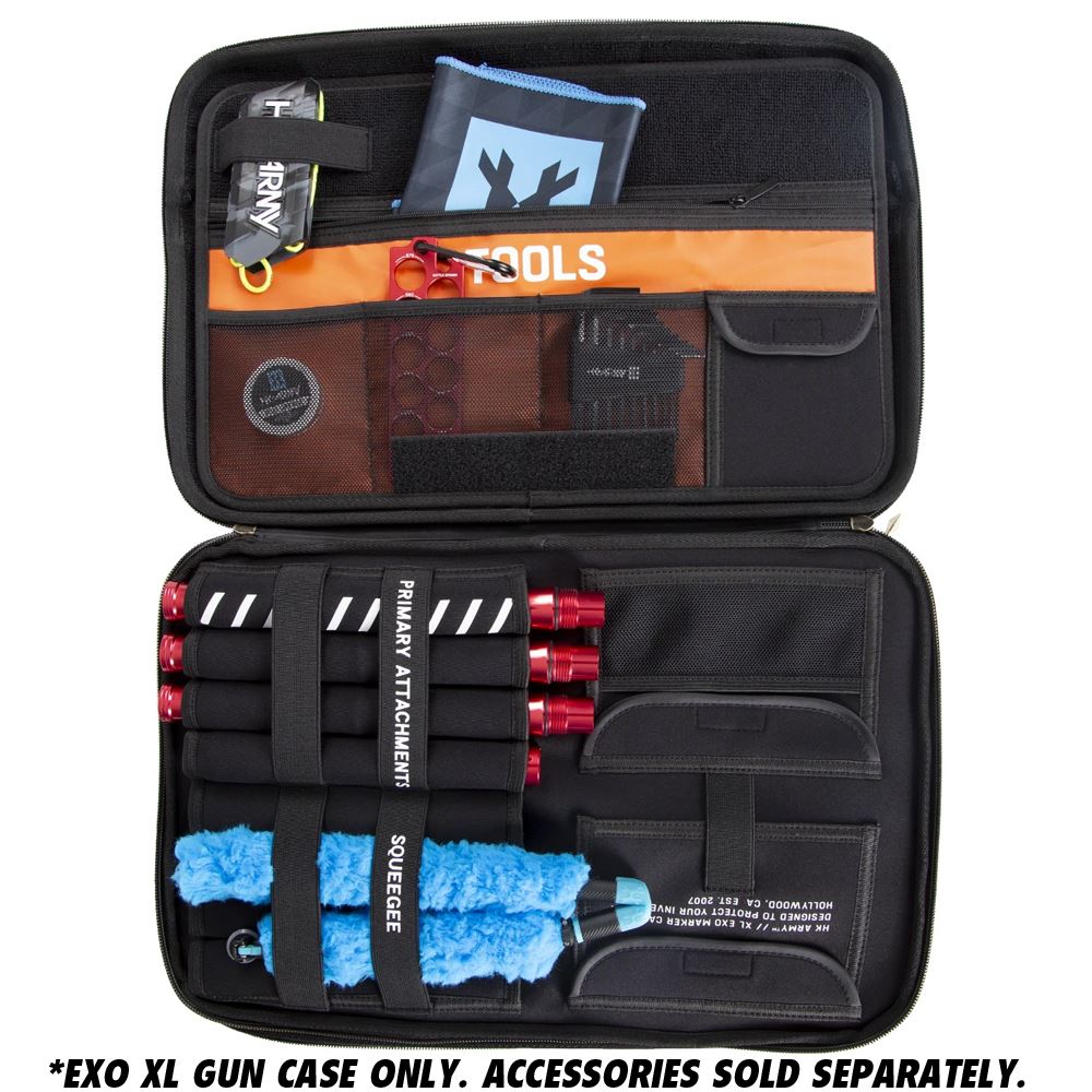 HK Army EXO XL Marker Case 2.0 Carbon Fiber Gun Case std config, marker, ready to play feel, for woodsball play, side profile