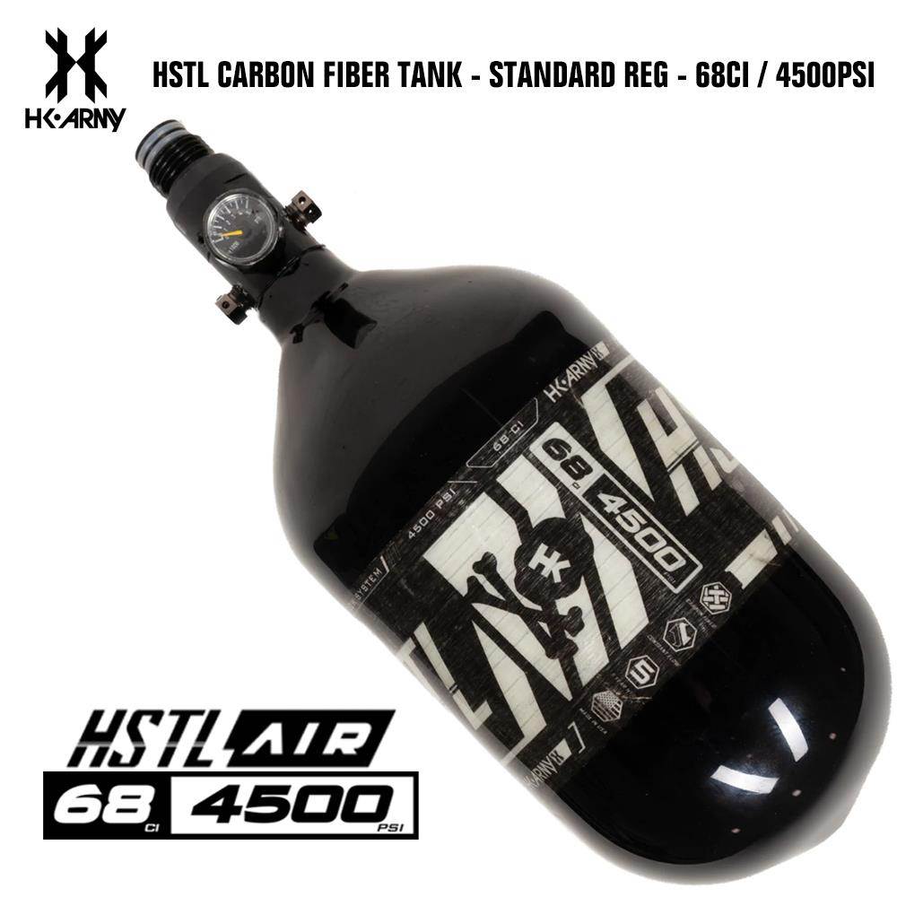 HK Army HSTL 68/4500 Carbon Fiber HPA Compressed Air Paintball Tank System - Standard Reg - Black HK Army
