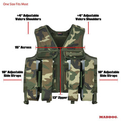 Maddog Battle Paintball Vest Pod and Tank Holder Maddog