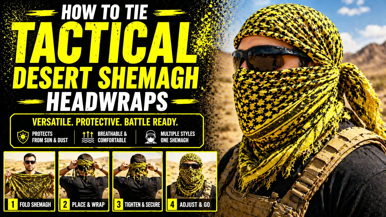 How to Tie Tactical Desert Shemagh Headwraps