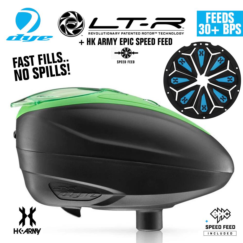 Dye LT-R Electronic Paintball Loader with HK Army Epic Speed Feed