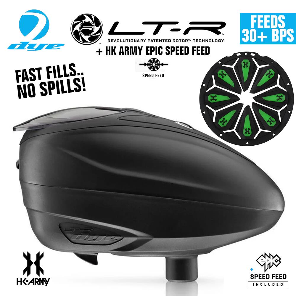 Dye LT-R Electronic Paintball Loader with HK Army Epic Speed Feed