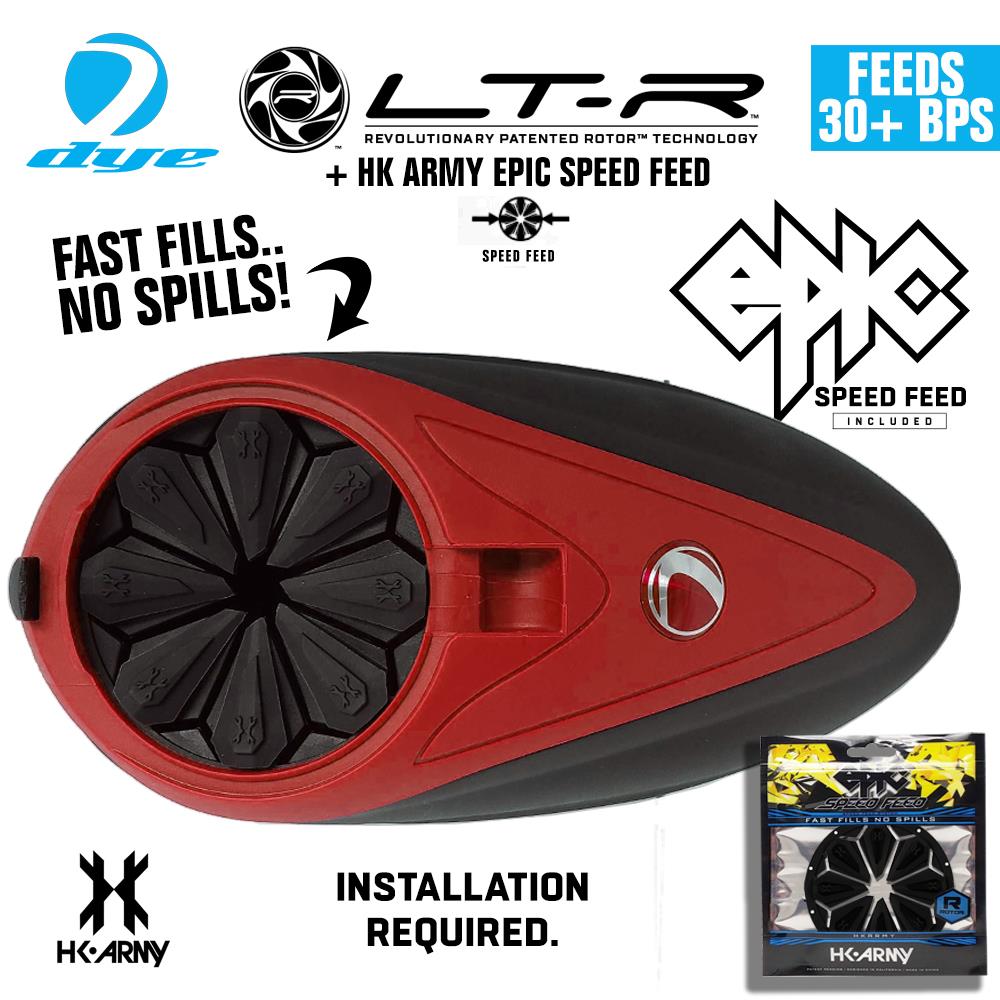 Dye LT-R Electronic Paintball Loader with HK Army Epic Speed Feed