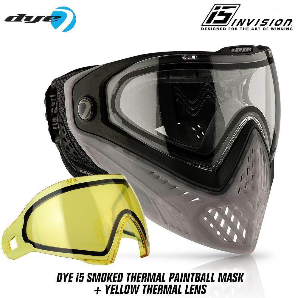 Dye I5 Thermal Paintball Mask Goggles with GSR Pro Strap - PaintballDeals.com