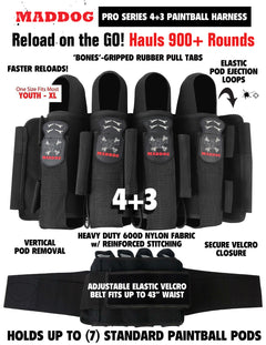 CLEARANCE Maddog Pro Paintball 4+3 Pod Pack Harness | Used But NOT Abused
