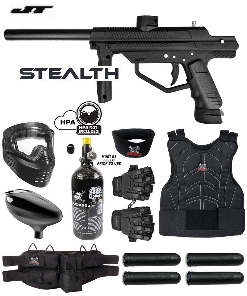 Maddog JT Stealth Tactical Protective HPA Paintball Gun Marker Starter Package JT Paintball