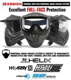 Dye Rize CZR Full Auto Paintball Gun Marker w/ 48/3000 HPA Tank, Empire Halo Too Loader, Empire Helix Thermal Mask, Neck Protector, 4+3 Harness & (4) Pods Starter Package