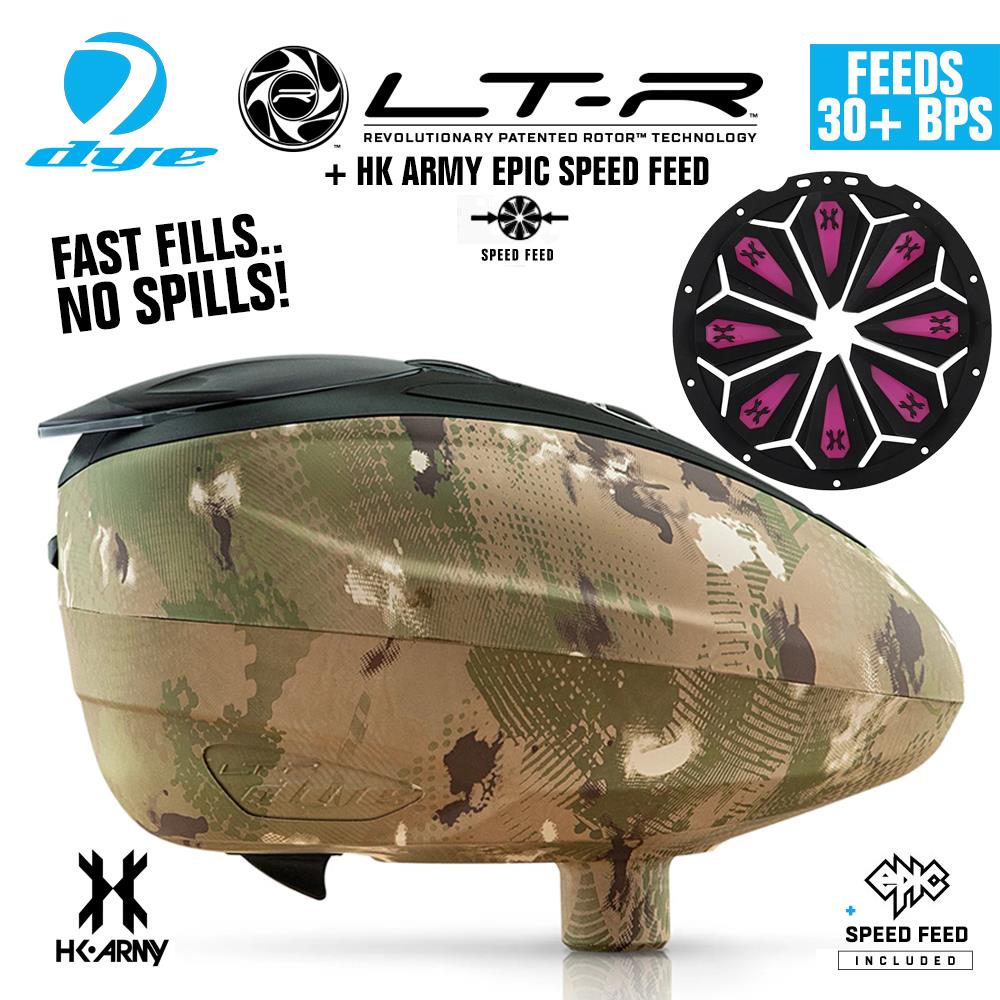 Dye LT-R Electronic Paintball Loader with HK Army Epic Speed Feed