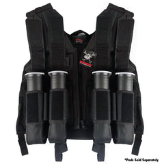 CLEARANCE Maddog Tactical Paintball Battle Vest with Tank and Pod Holder Attachments - Black | Used
