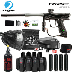 Maddog Dye Rize CZR .68 Cal Full Auto Electronic Paintball Gun Marker Elite Starter Package | Thermal Anti-Fog Paintball Mask, HPA Tank, Empire Halo Too Loader, Neck Protector, Pro Harness & Paintball Pods