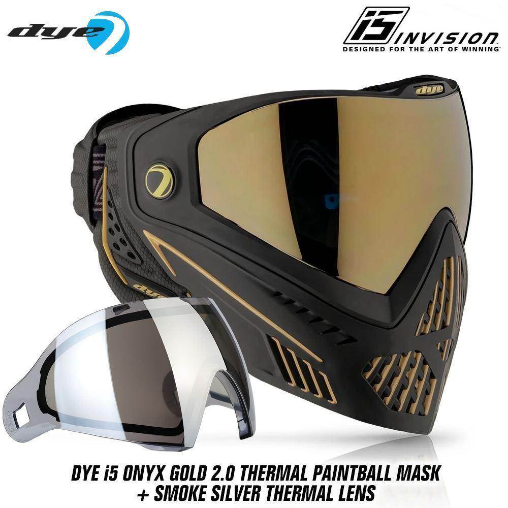 Dye I5 Thermal Paintball Mask Goggles with GSR Pro Strap - PaintballDeals.com