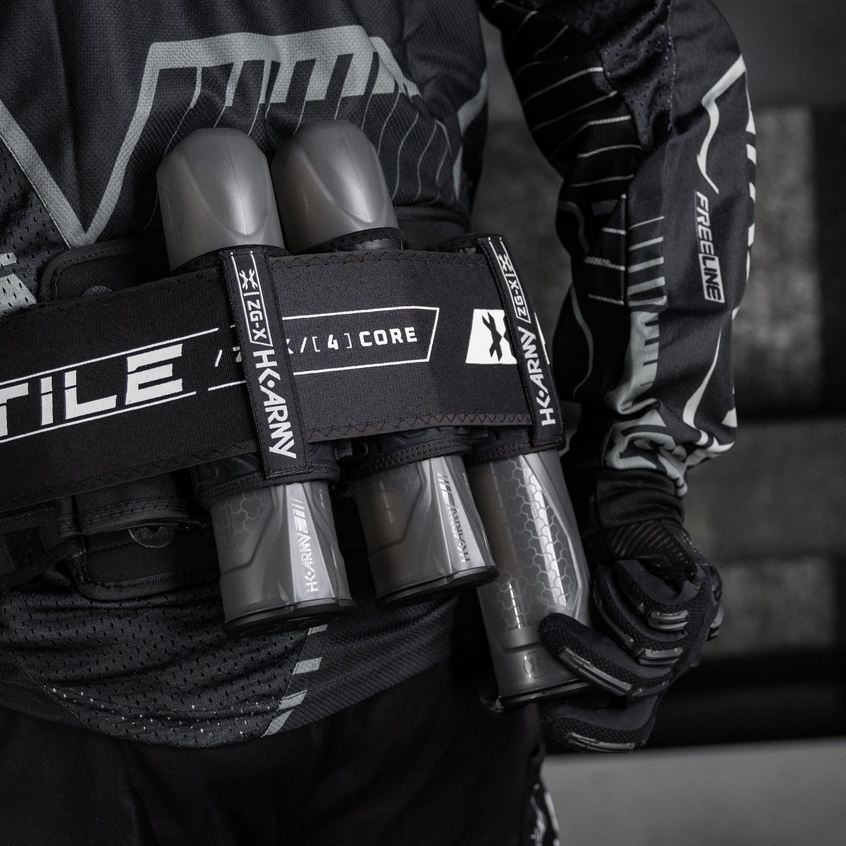 HK Army ZERO-GX Harness Pod Pack 3+2 4+3 5+4 std config, pod pack harness, secure pod carry, for organized reloads, setup view