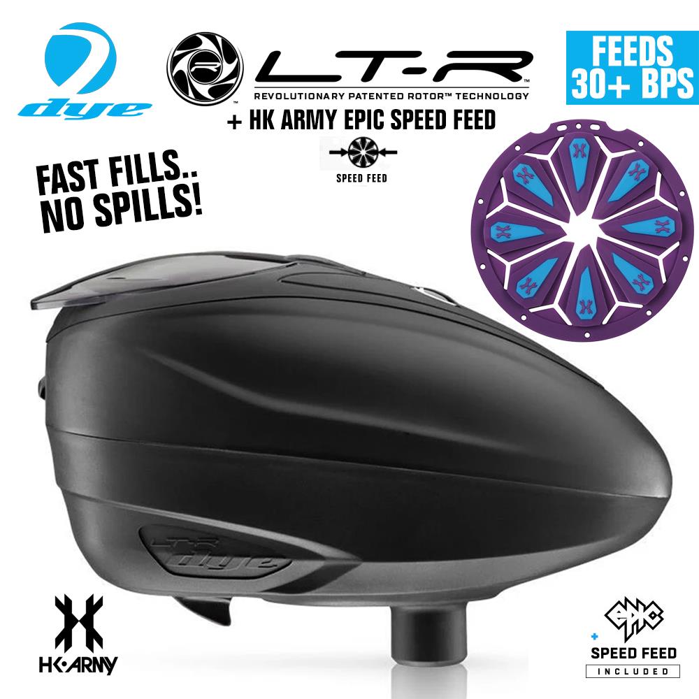 Dye LT-R Electronic Paintball Loader with HK Army Epic Speed Feed