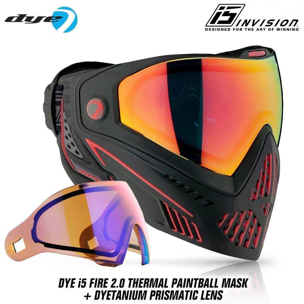 Dye I5 Thermal Paintball Mask Goggles with GSR Pro Strap - PaintballDeals.com