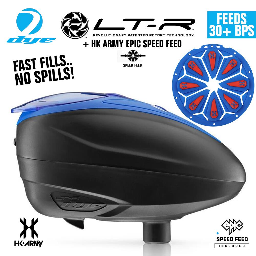 Dye LT-R Electronic Paintball Loader with HK Army Epic Speed Feed