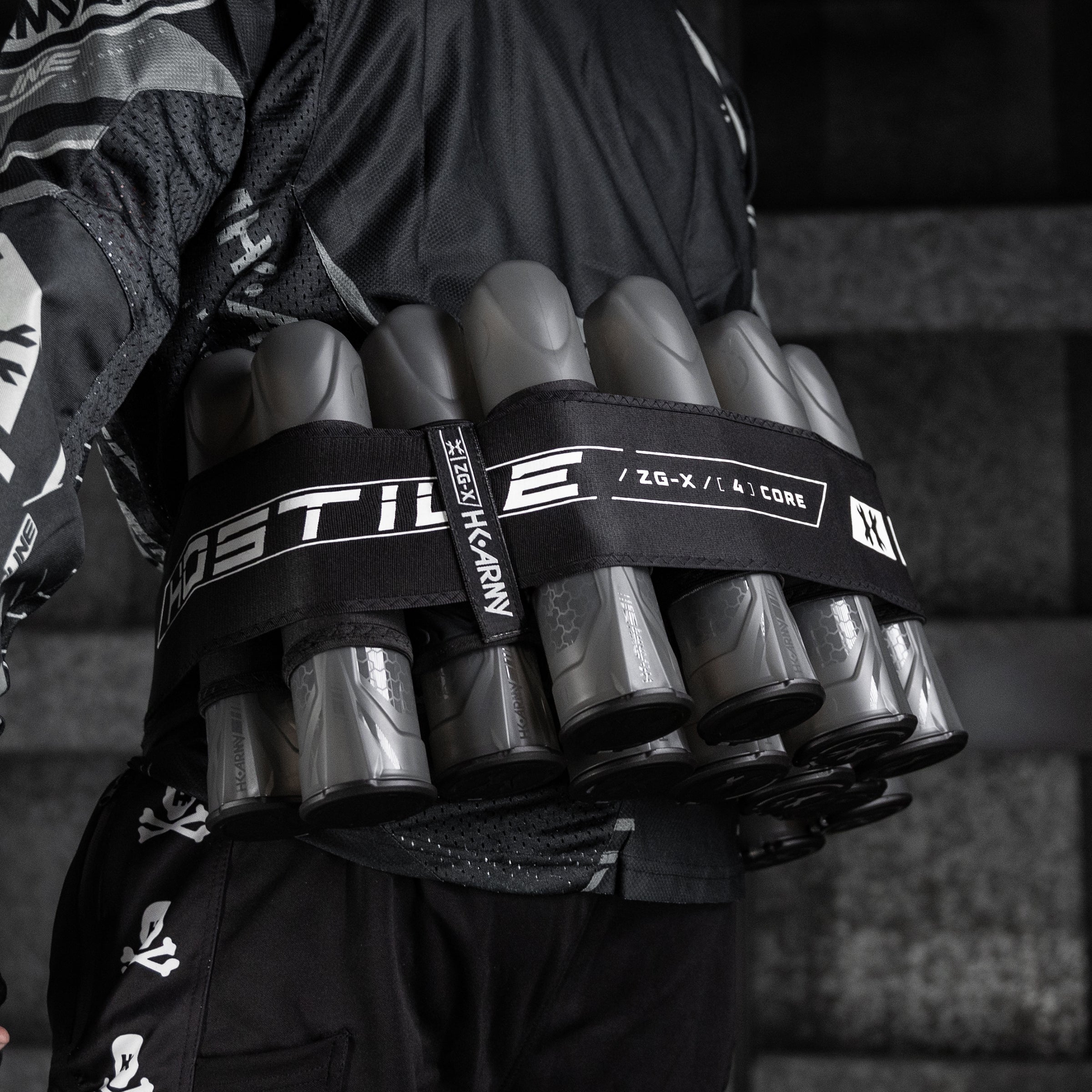 HK Army ZERO-GX Harness Pod Pack 3+2 4+3 5+4 std config, pod pack harness, stable waist fit, for speedball, equipment view