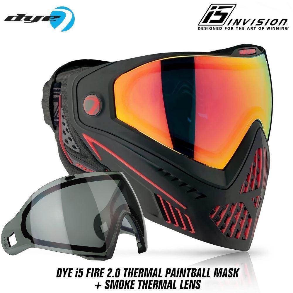 Dye I5 Thermal Paintball Mask Goggles with GSR Pro Strap - PaintballDeals.com