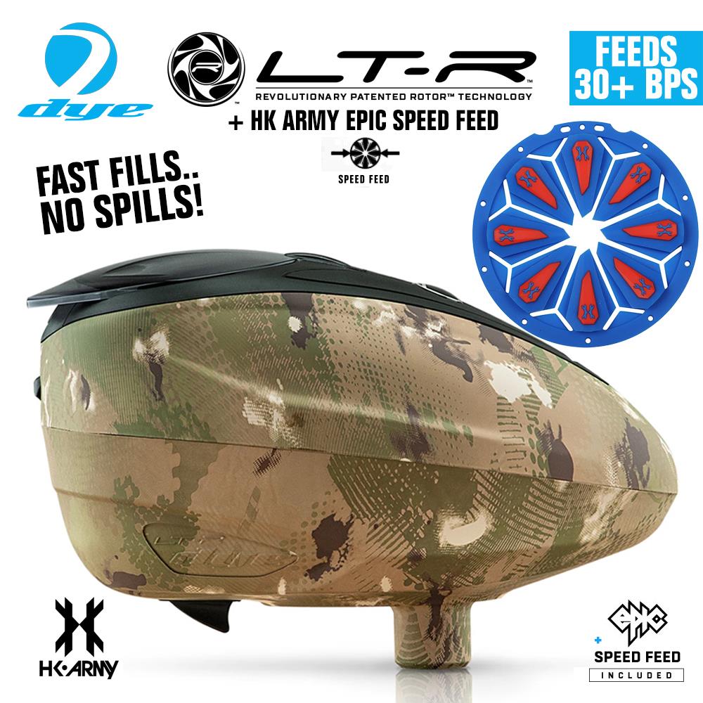 Dye LT-R Electronic Paintball Loader with HK Army Epic Speed Feed