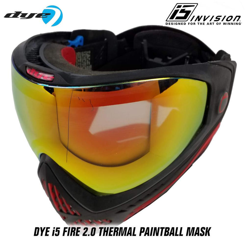 CLEARANCE Dye i5 Paintball Goggles - Fire 2.0 - Black / Red - Used