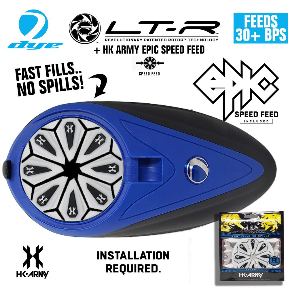 Dye LT-R Electronic Paintball Loader with HK Army Epic Speed Feed