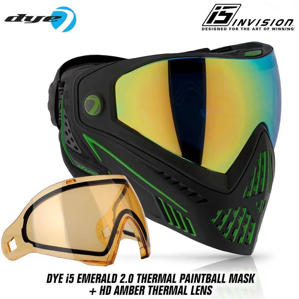 Dye I5 Thermal Paintball Mask Goggles with GSR Pro Strap - PaintballDeals.com