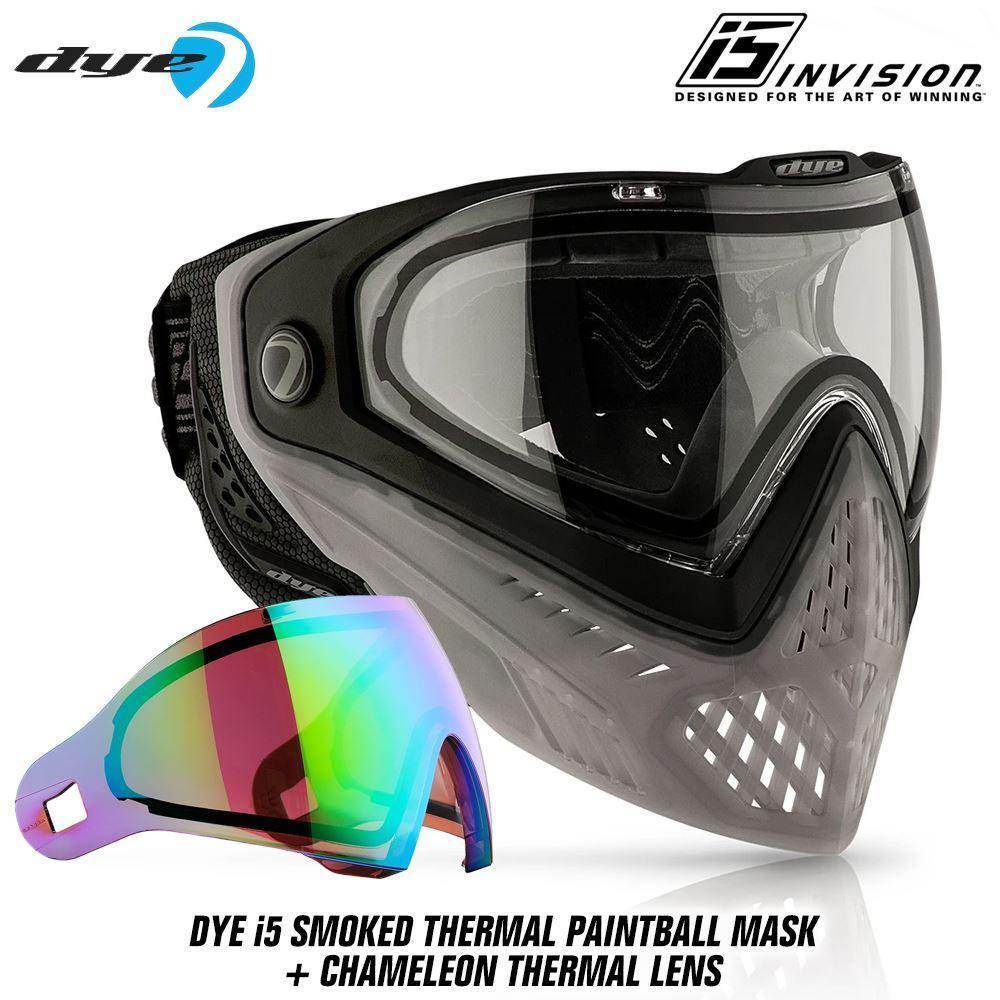 Dye I5 Thermal Paintball Mask Goggles with GSR Pro Strap - PaintballDeals.com