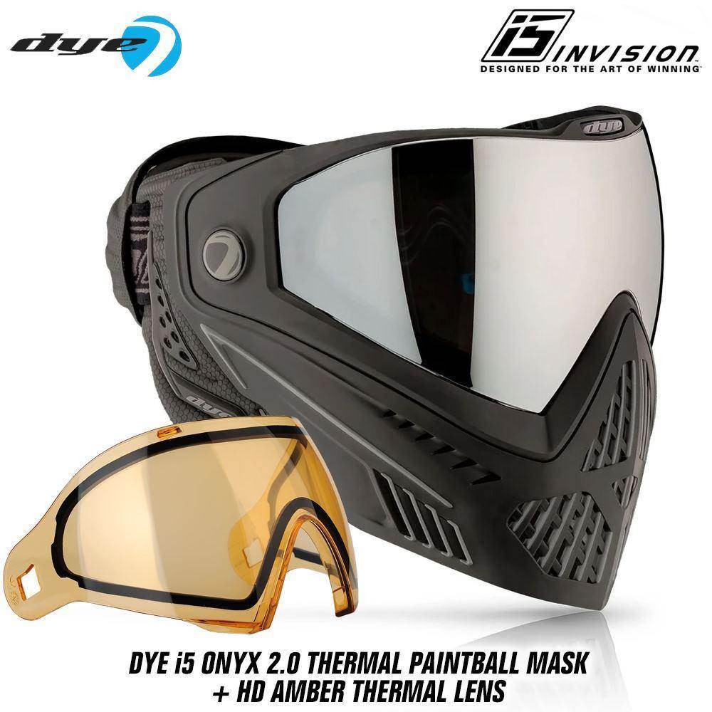 Dye I5 Thermal Paintball Mask Goggles with GSR Pro Strap - PaintballDeals.com