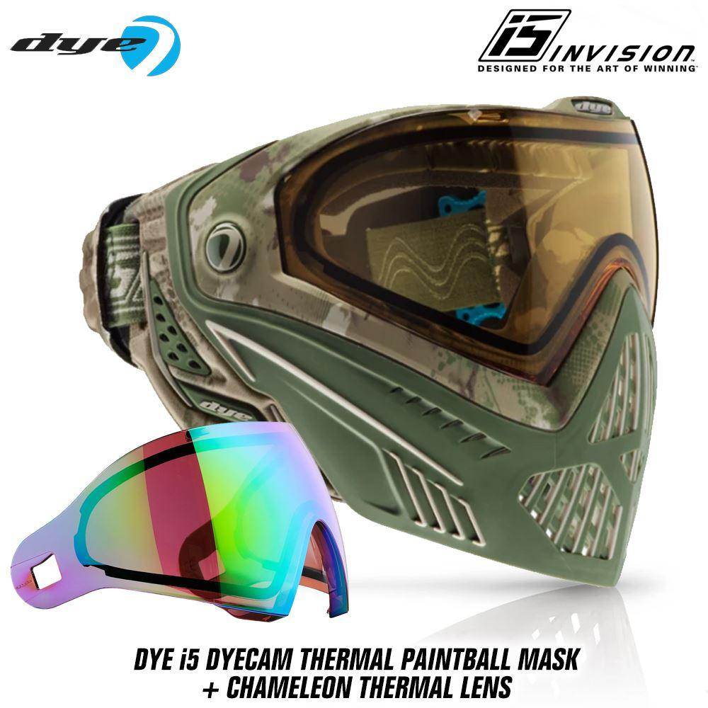 Dye I5 Thermal Paintball Mask Goggles with GSR Pro Strap - PaintballDeals.com