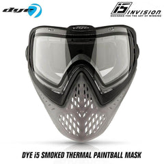 CLEARANCE Dye I5 Thermal Paintball Mask Goggles with GSR Pro Strap - SMOKED Smoke / Black