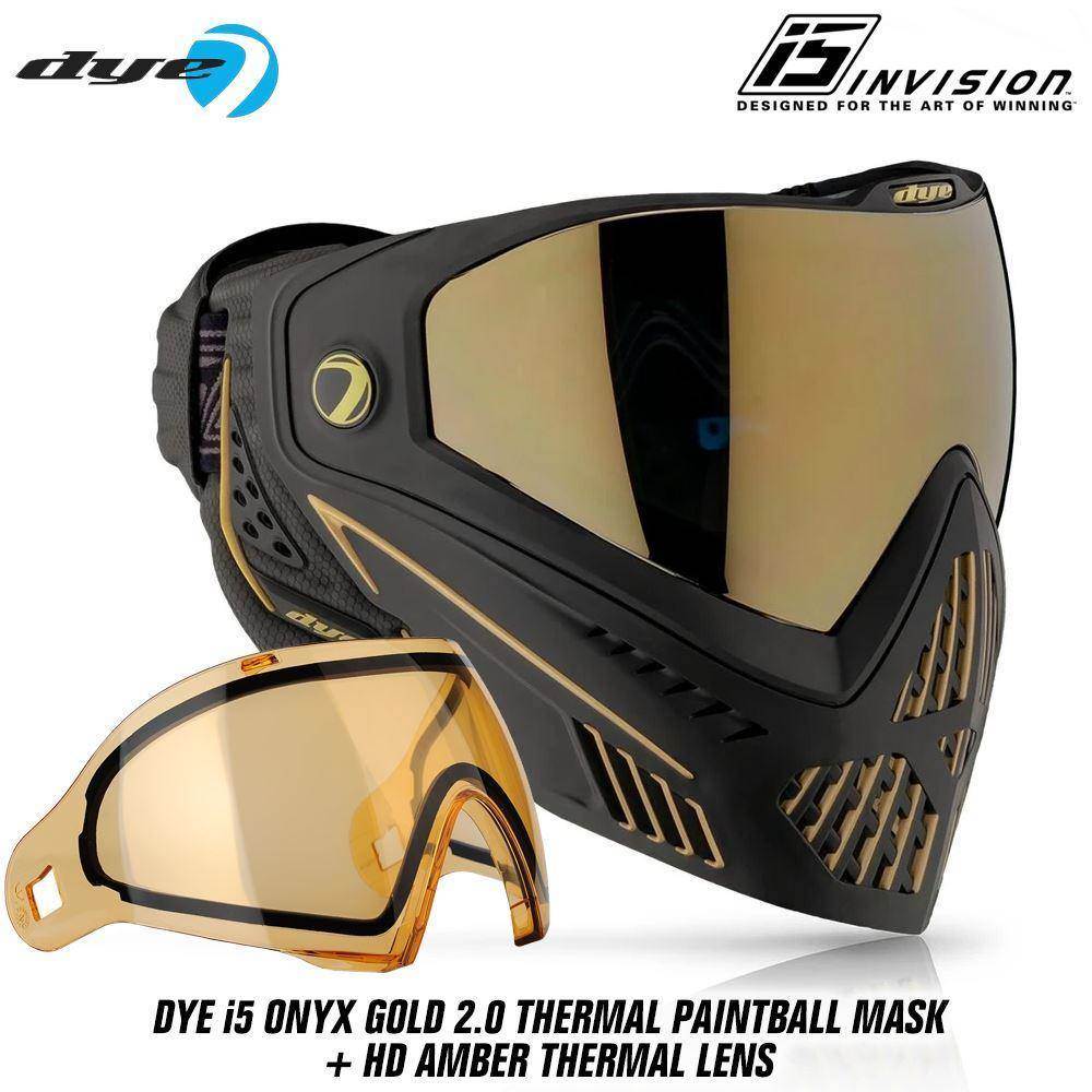 Dye I5 Thermal Paintball Mask Goggles with GSR Pro Strap - PaintballDeals.com
