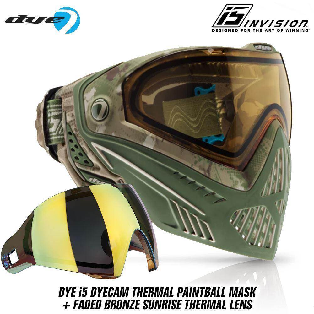 Dye I5 Thermal Paintball Mask Goggles with GSR Pro Strap - PaintballDeals.com