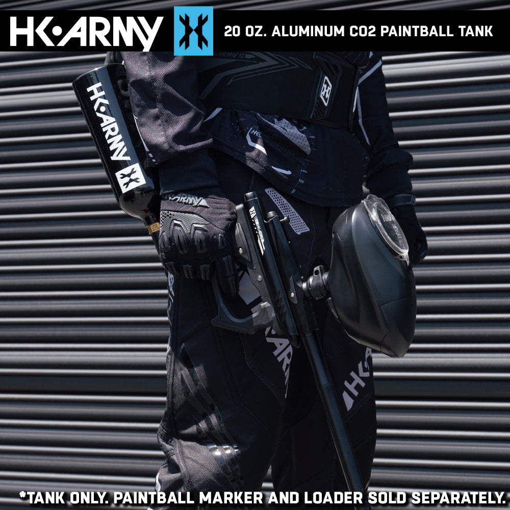 CLEARANCE HK Army 20oz Aluminum CO2 Paintball Tank - Black | 2024 Hydro