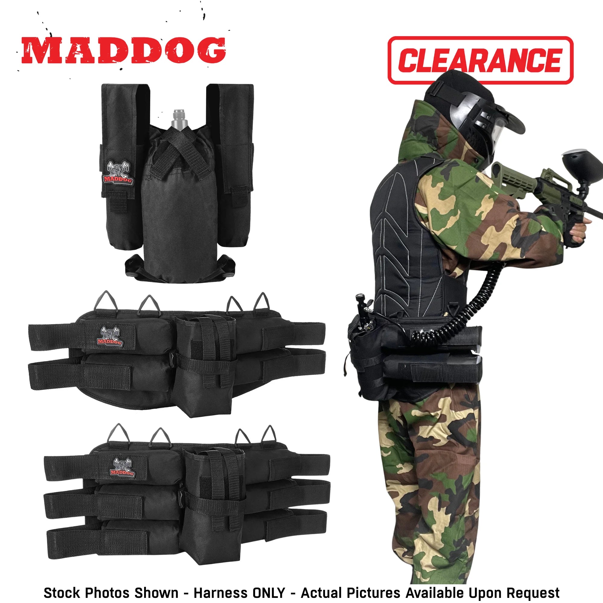 Clearance Maddog Paintball Harness Pod Pack | 2+1, 4+1 & 6+1 | Open Box / Used