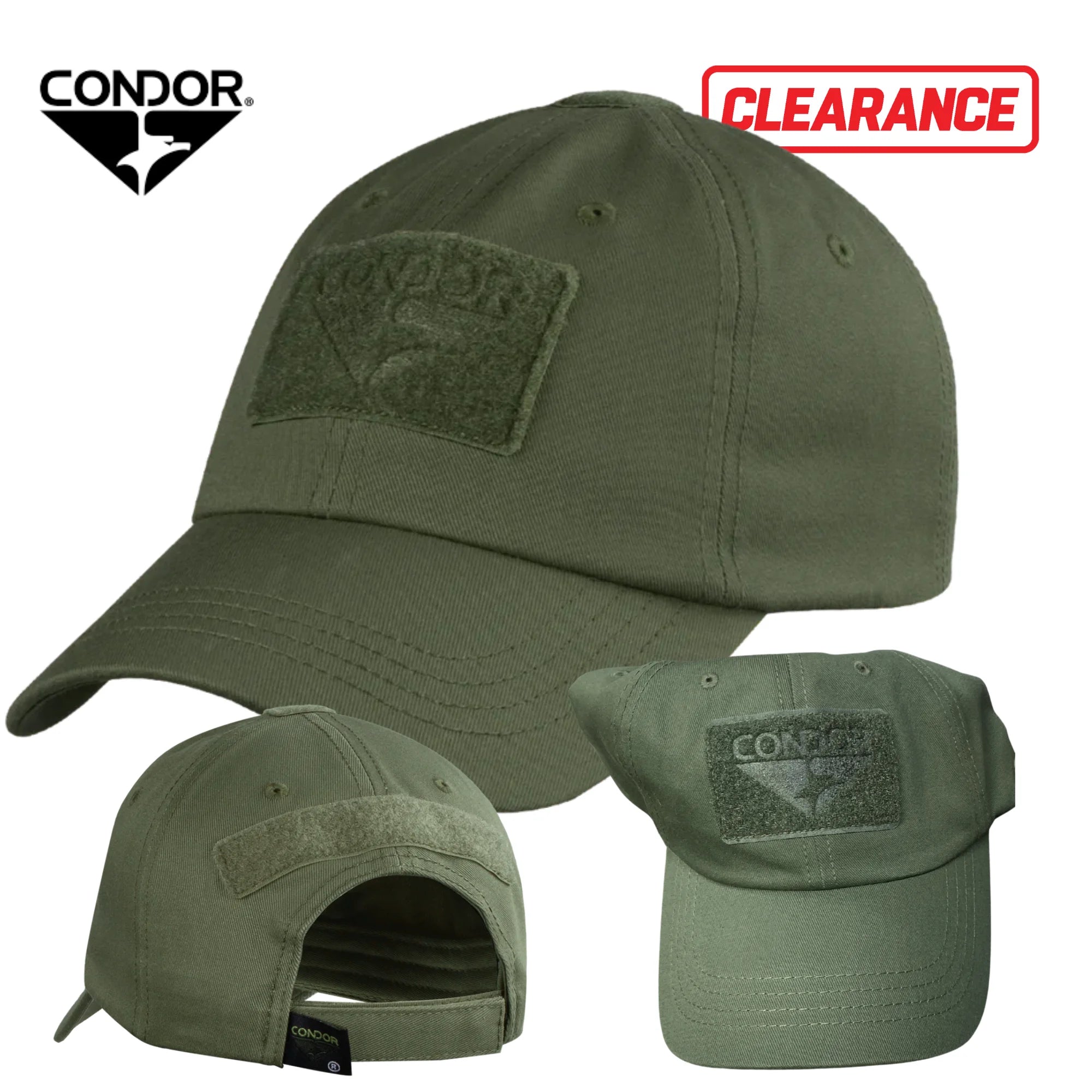 CLEARANCE Condor Outdoor Tactical Cap with Condor Patchwork - Adjustable