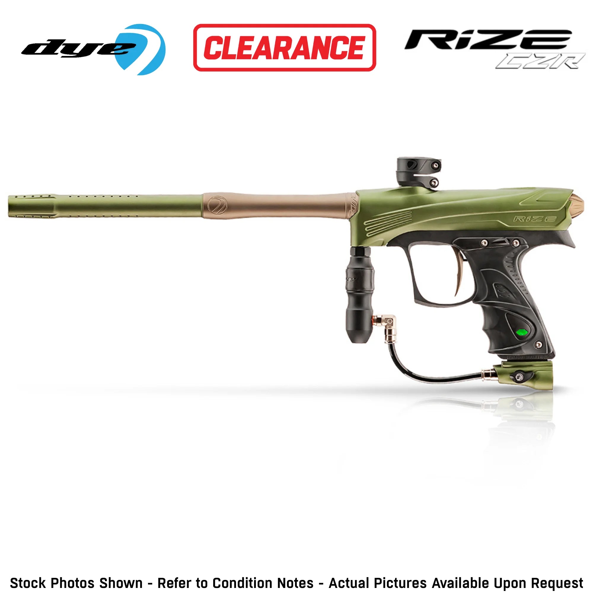 Dye Rize CZR Electronic Gun Marker - Full Auto Grey / Blue color, marker, accurate marker control, for woodsball play, studio view