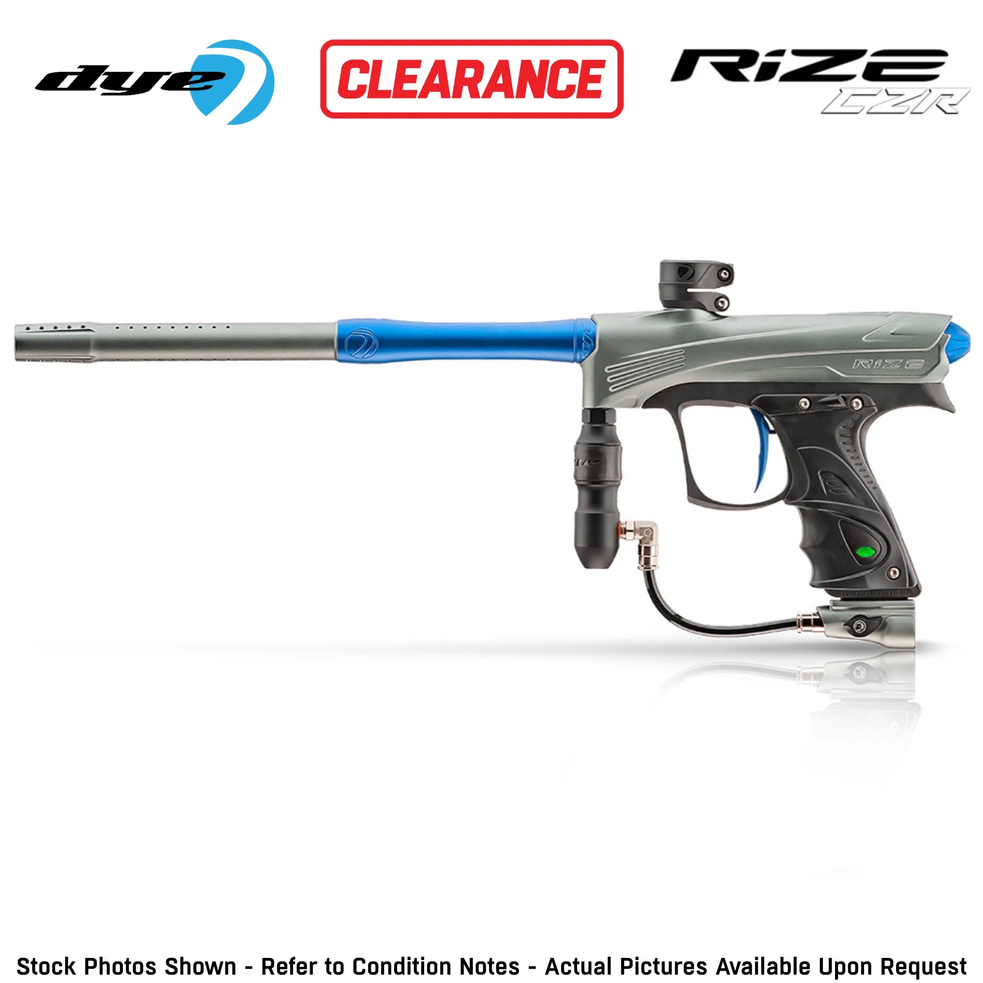Dye Rize CZR Electronic Gun Marker - Full Auto Olive / Tan color, marker, balanced shot feel, for woodsball play, product detail