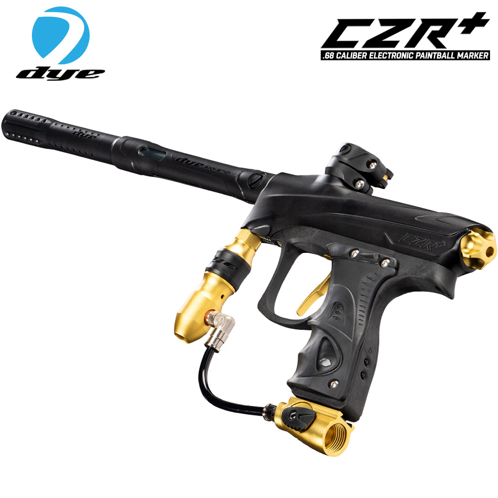 CLEARANCE Used Dye CZR+ .68 Caliber Full Auto Electronic Paintball Gun Marker - Black / Gold Dust