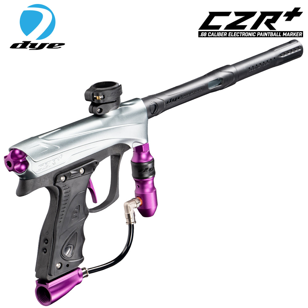 CLEARANCE Dye CZR+ .68 Caliber Full Auto Electronic Paintball Gun Marker - Grey / Purple Dust | USED But NOT Abused