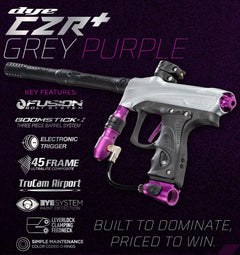CLEARANCE Dye CZR+ .68 Caliber Full Auto Electronic Paintball Gun Marker - Grey / Purple Dust | USED But NOT Abused