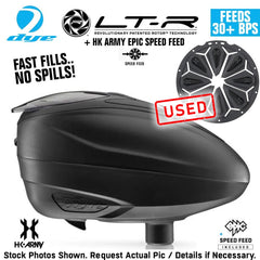 CLEARANCE Dye LT-R Electronic Paintball Loader with HK Army Epic Speed Feed - Black + Charcoal SF