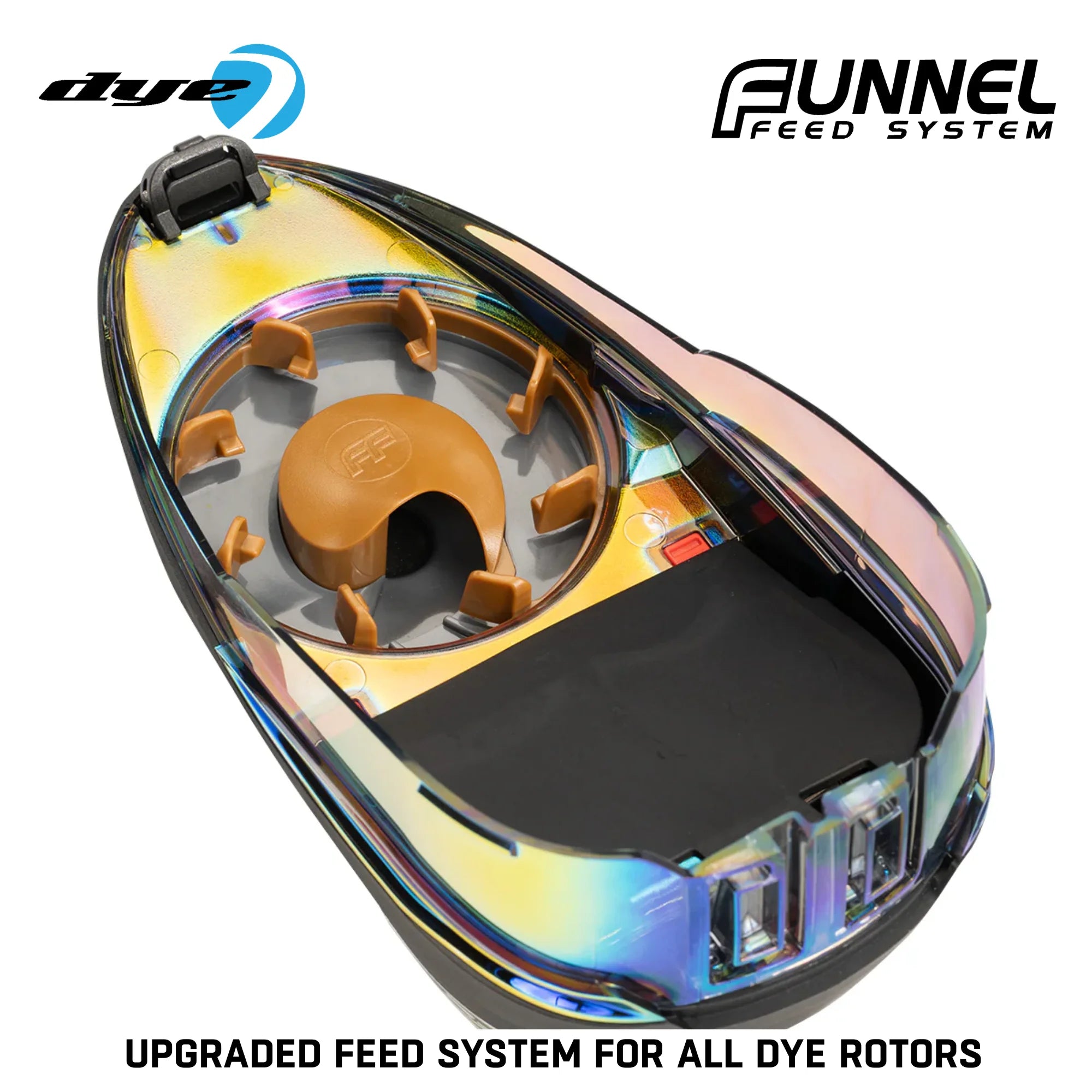 Dye Rotor FF Funnel Feed Kit – Loader Upgrade std config, speed feed, reduced spills, for speedball, close detail