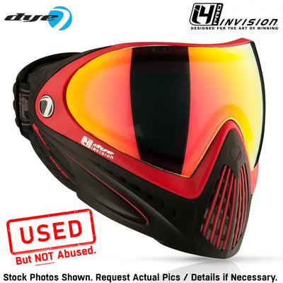 CLEARANCE Dye I4 PRO Thermal Paintball Mask Goggles - Meltdown Black/Red - Used But NOT Abused