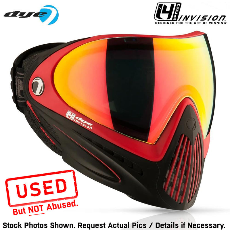 CLEARANCE Dye I4 PRO Thermal Paintball Mask Goggles - Meltdown Black/Red - Used But NOT Abused