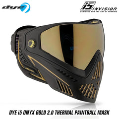 CLEARANCE Dye i5 Paintball Goggles - Onyx Gold 2.0 - Black / Gold | USED But NOT Abused